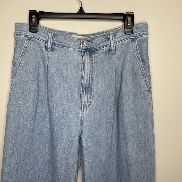 MADEWELL Harlow Wide Leg Jeans Women 28 Airy Denim Pleated Relaxed NO671 - Picture 4 of 13